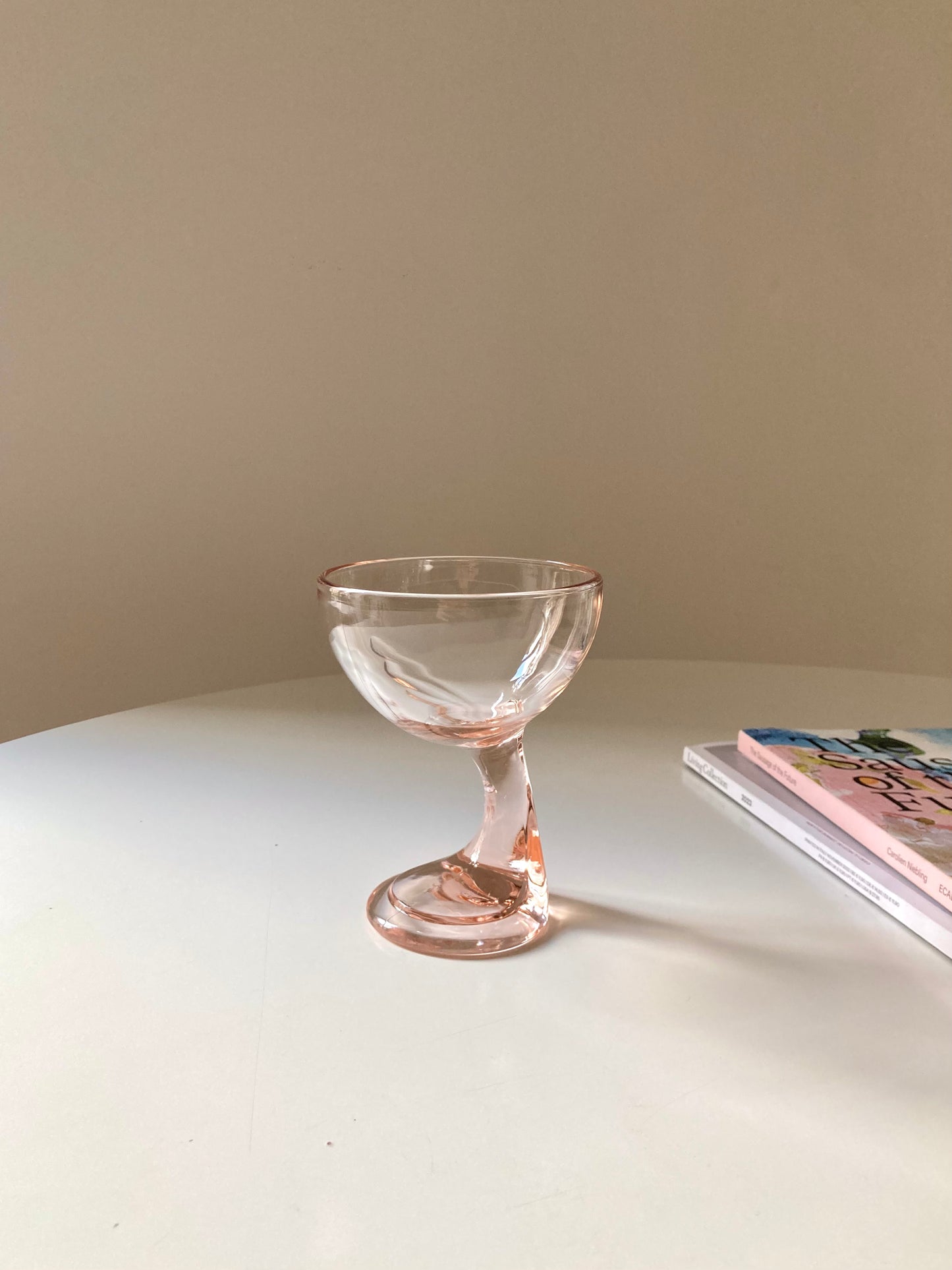 Pink glass dessert cups