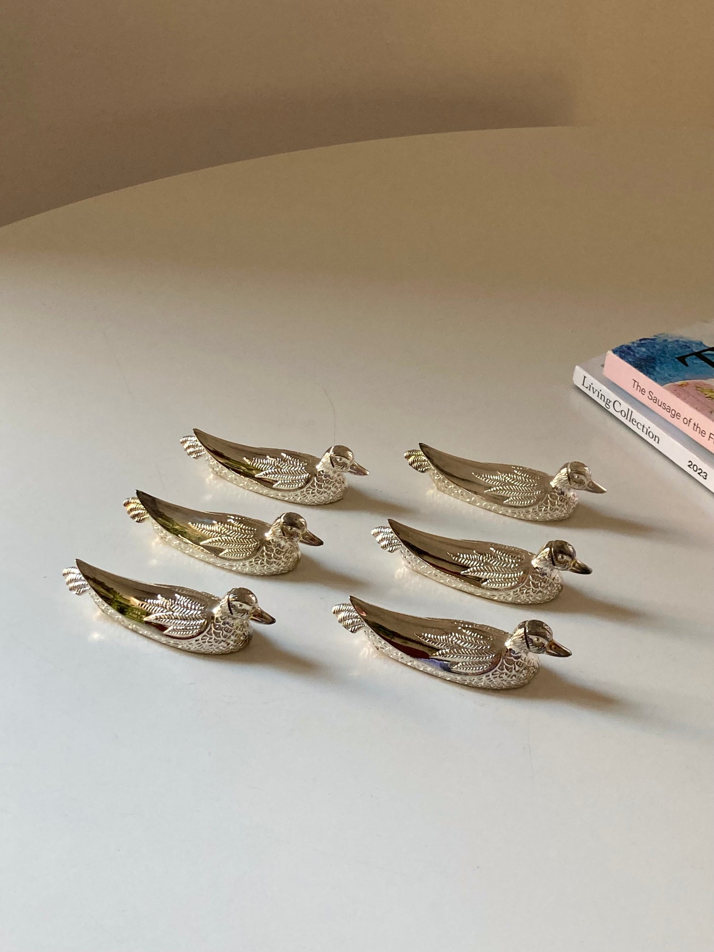 Set of 6 placeholder ducks and cutlery rests