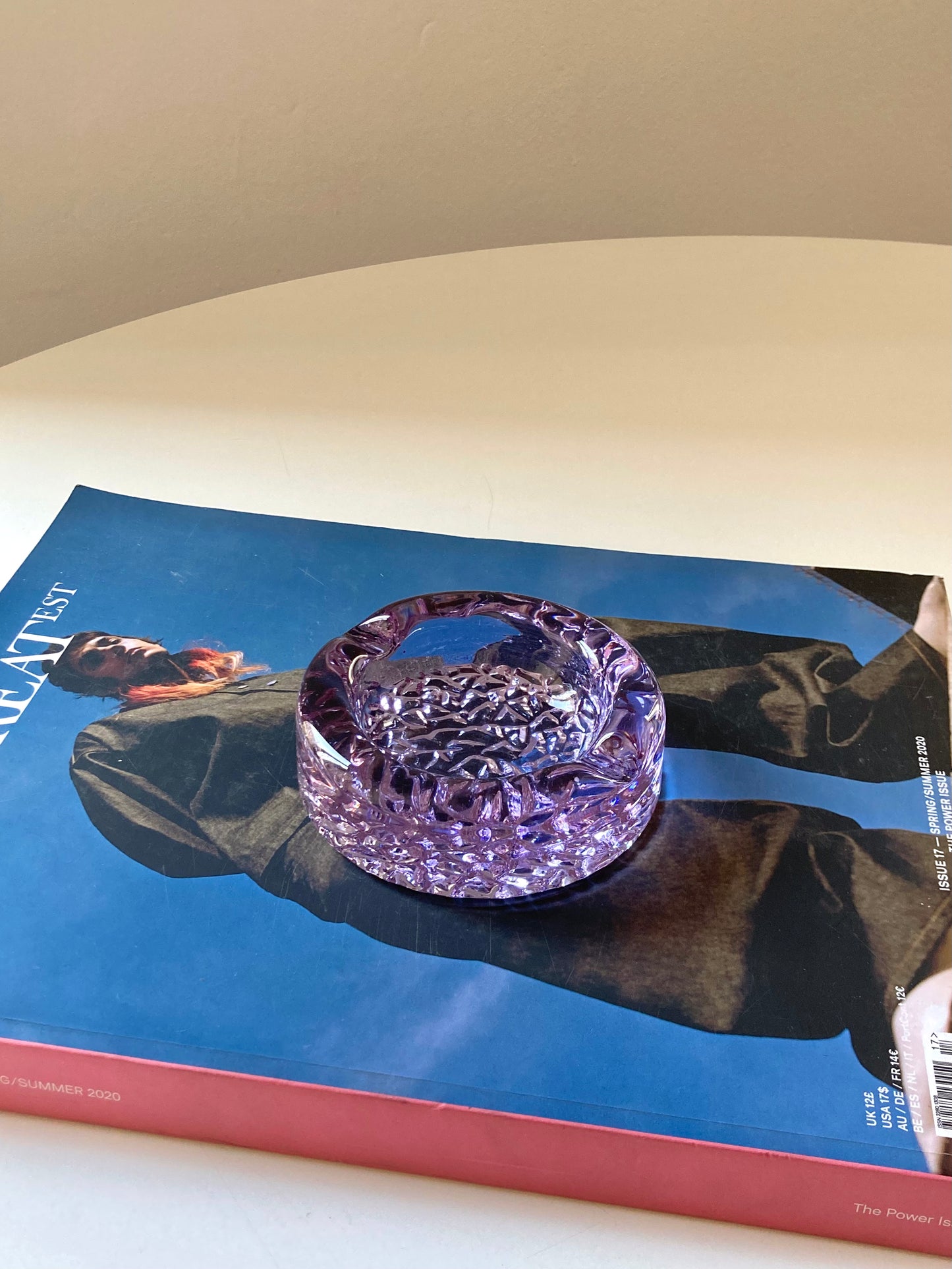 Alexandrite purple glass ashtray