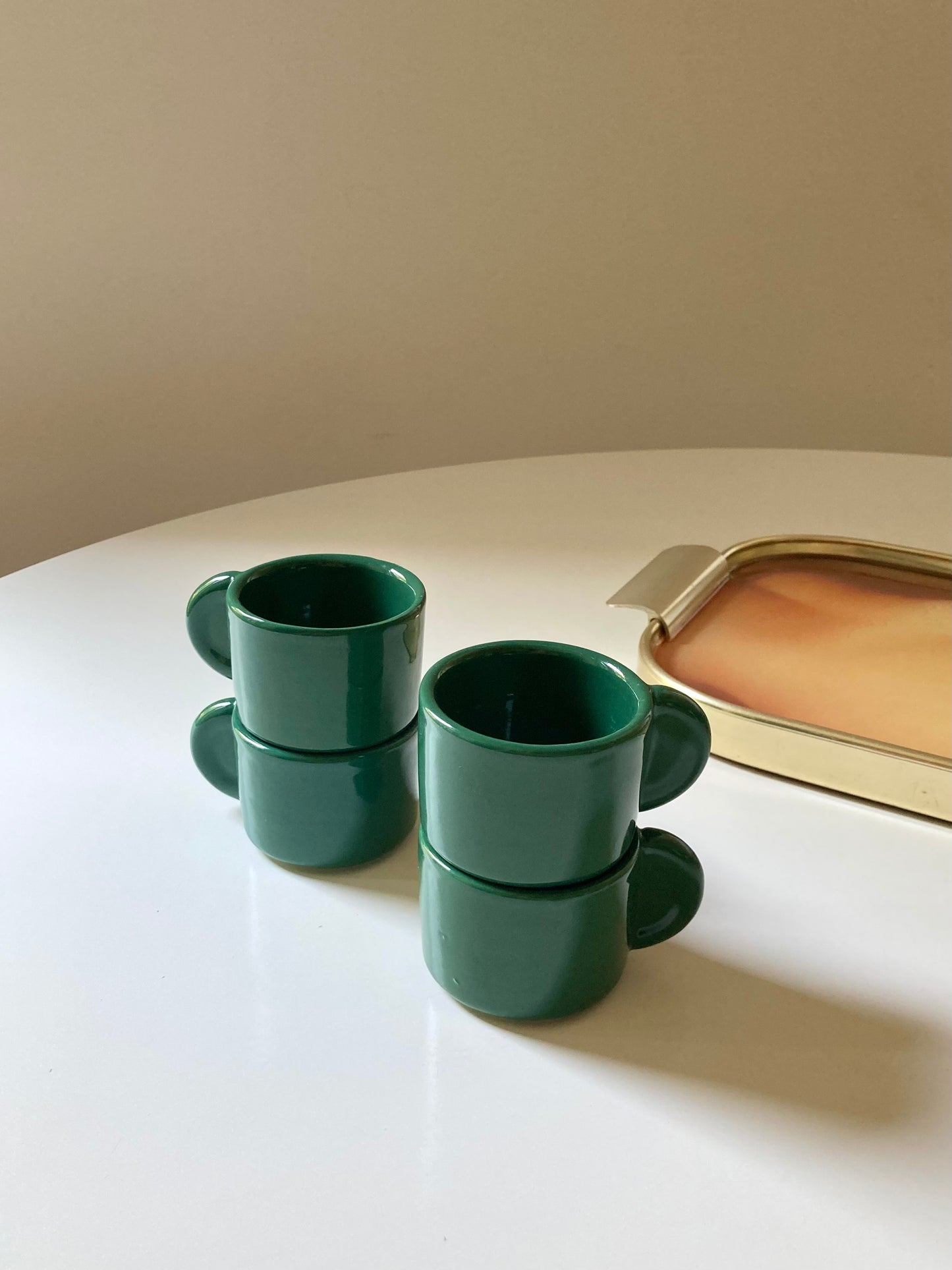 Set 4 tazzine da caffè verde bosco