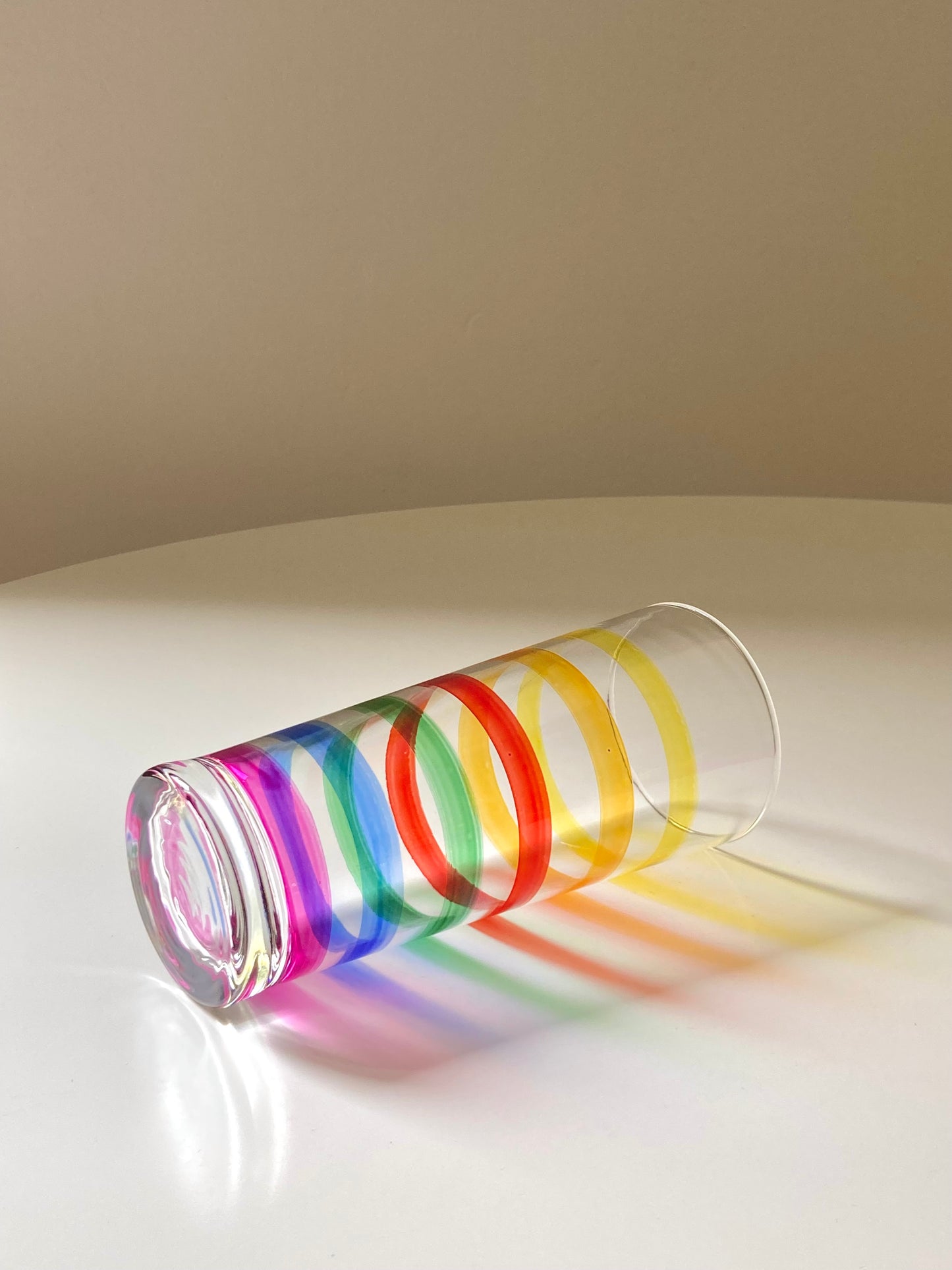 Set of 4 large tall rainbow glasses