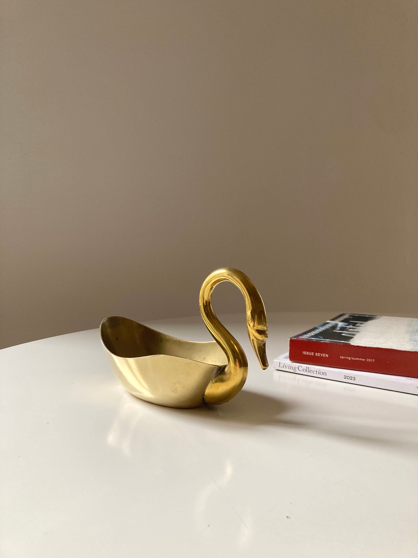 Brass swan-shaped bowl