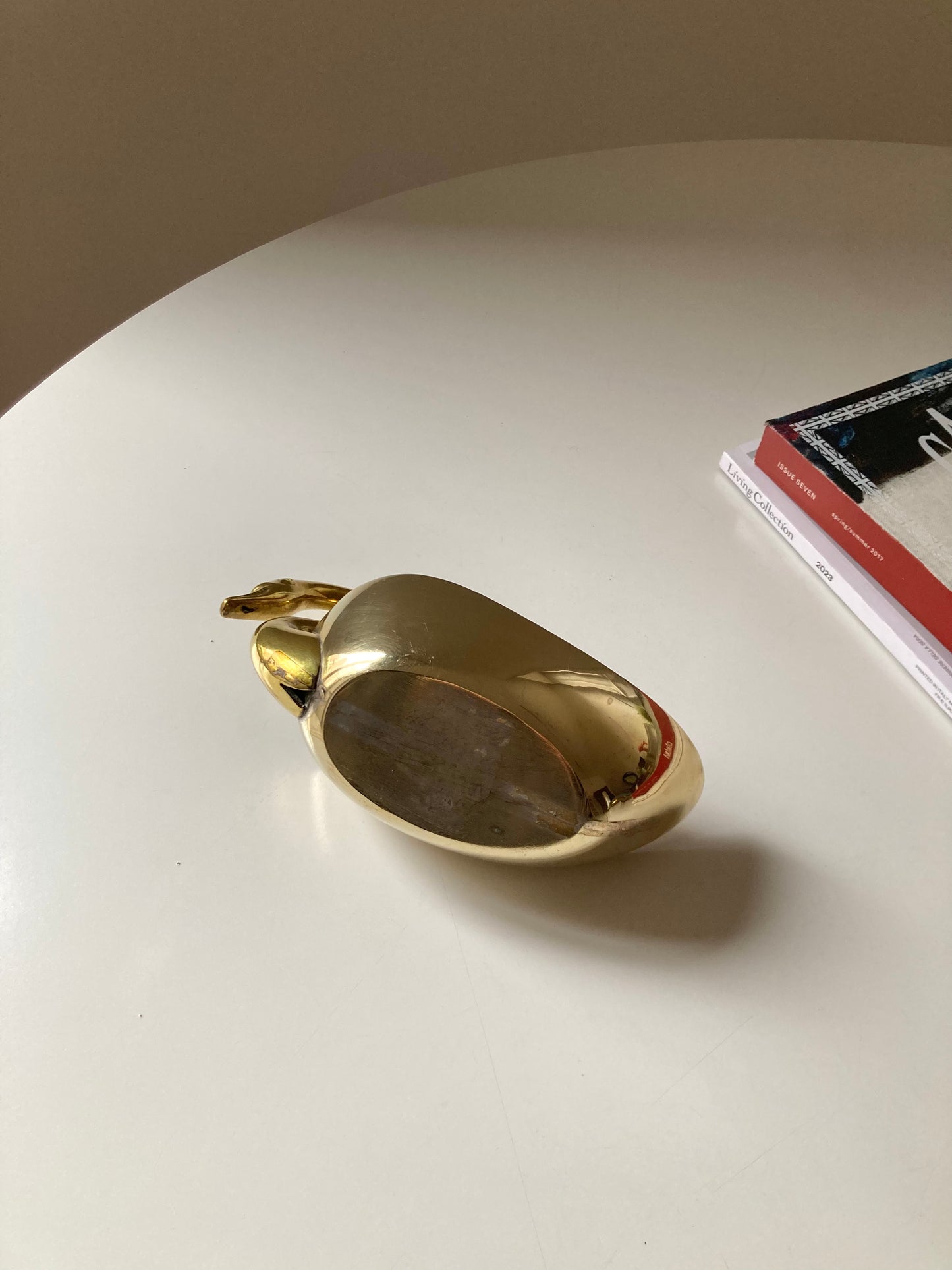 Brass swan-shaped bowl