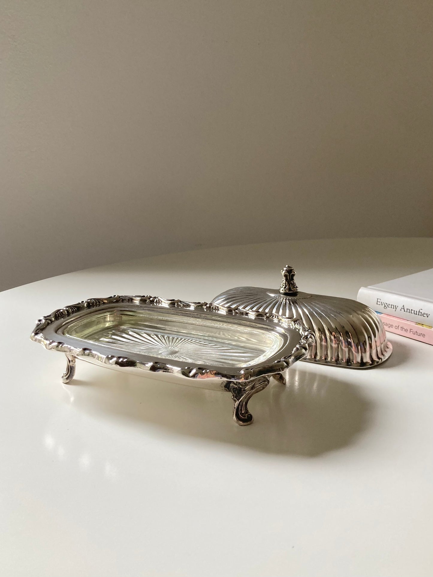 Burriera vintage placcata argento