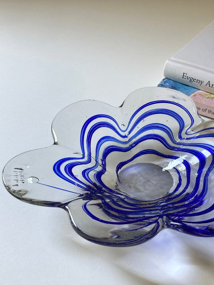 Piatto a forma fiore in vetro Murano