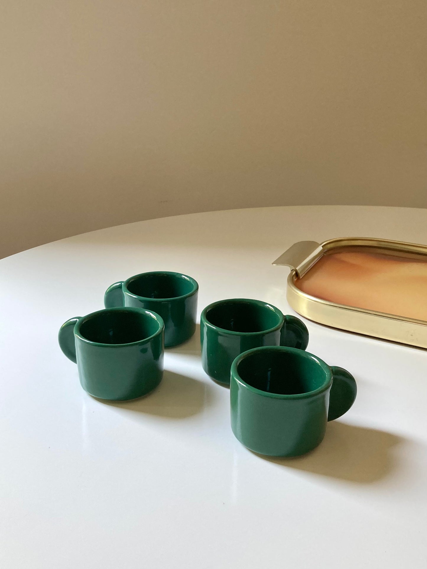 Set 4 tazzine da caffè verde bosco