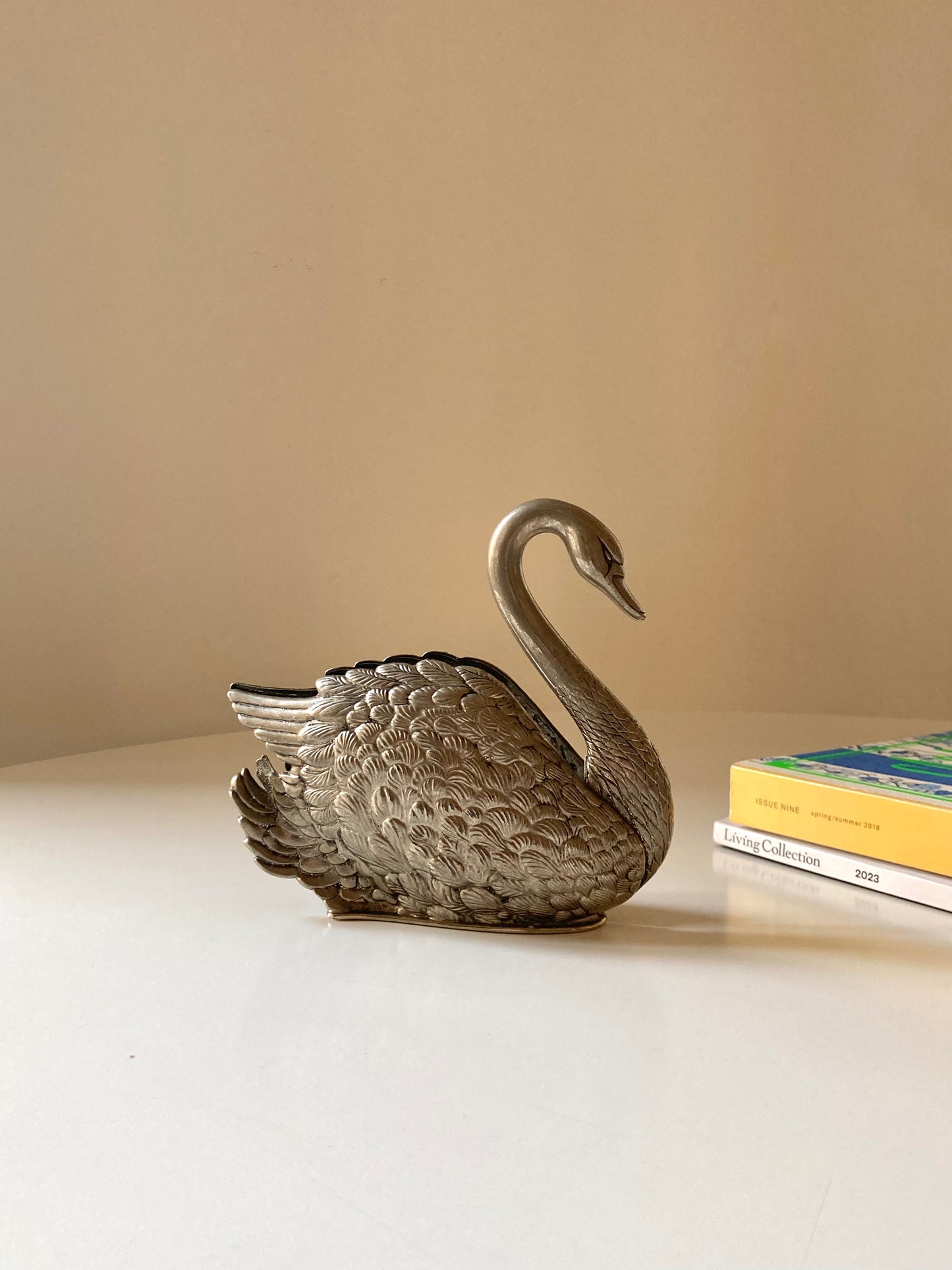 Swan silver plated vintage napkin holder