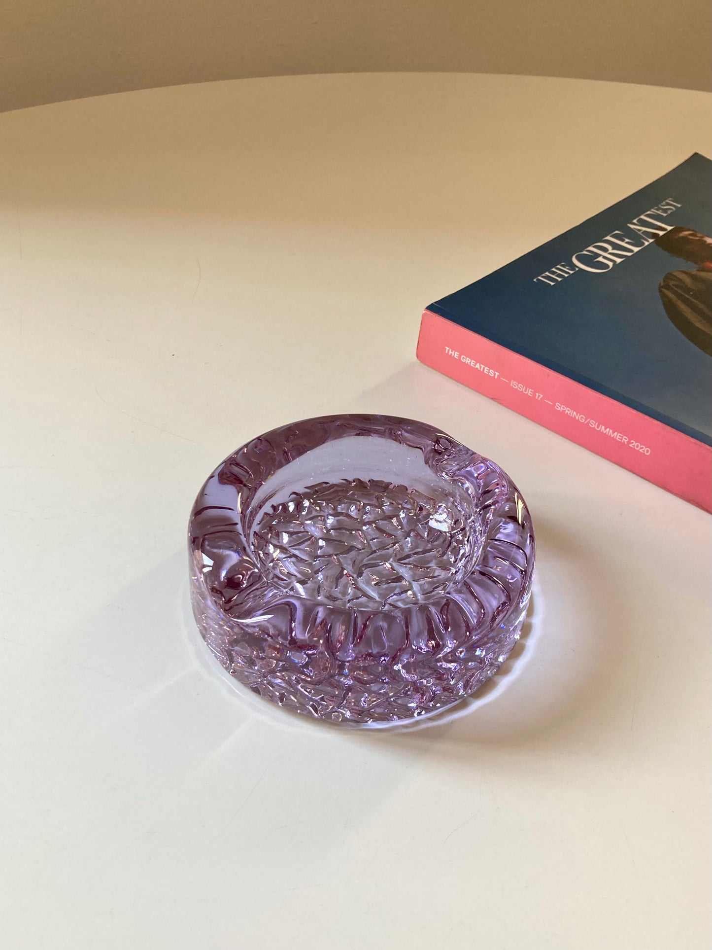 Alexandrite purple glass ashtray