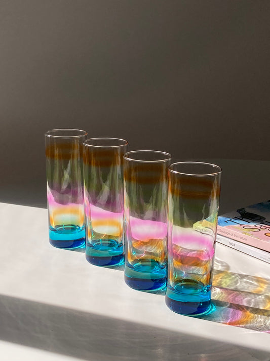 Set di 4 bicchieri alti colorati