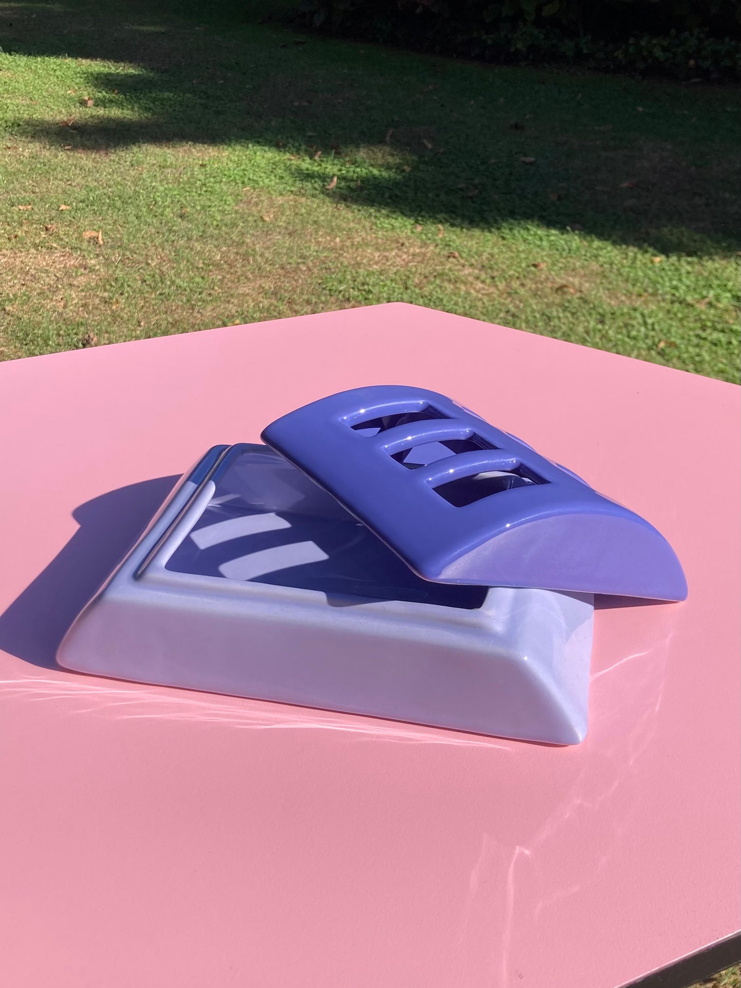 Vaso in ceramica azzurro e indaco