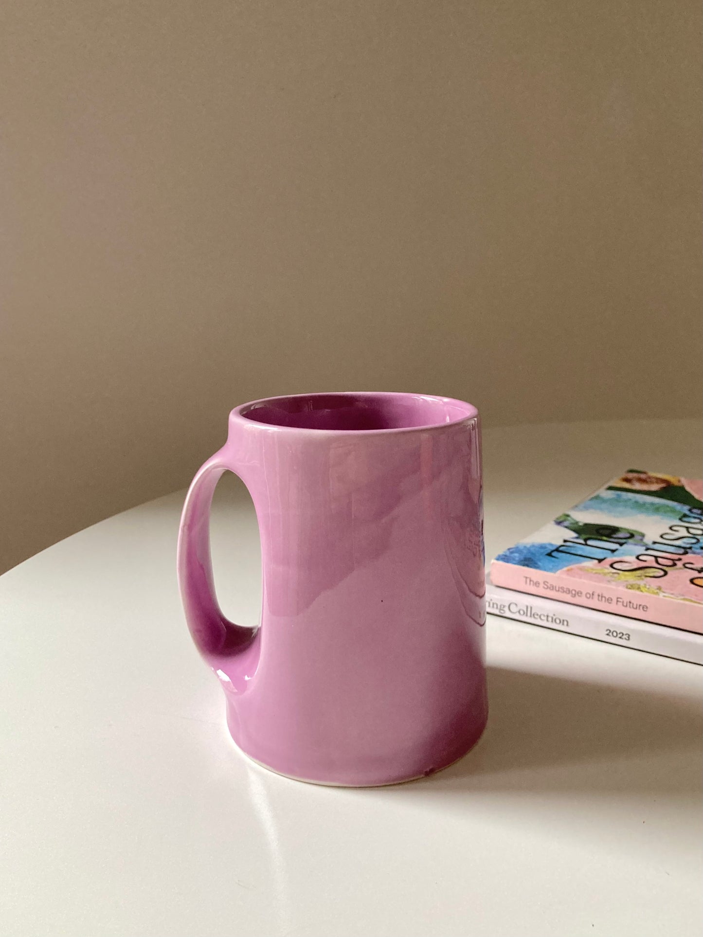 Vaso con manico lilla