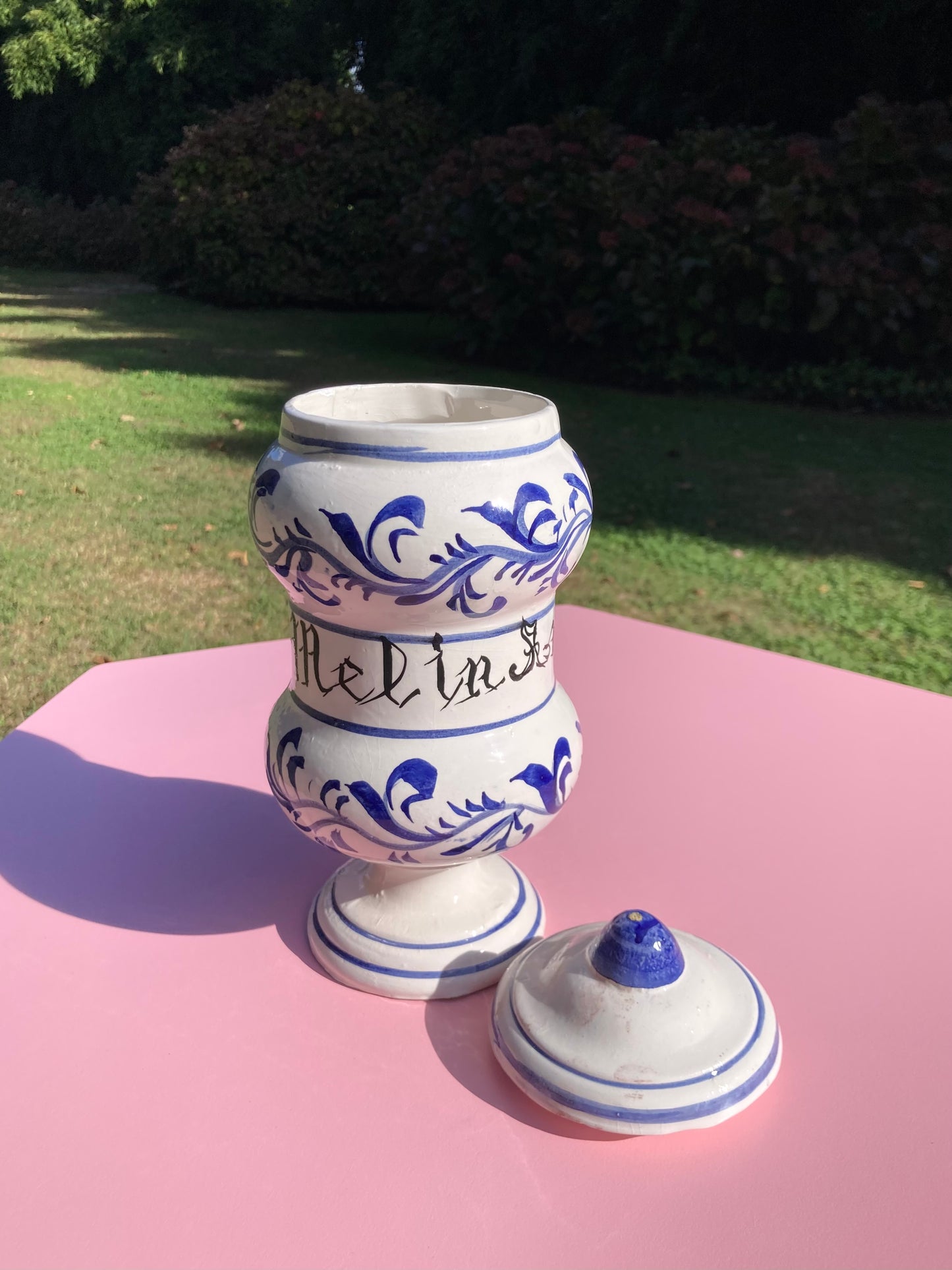 Barattolo da farmacia dipinto a mano