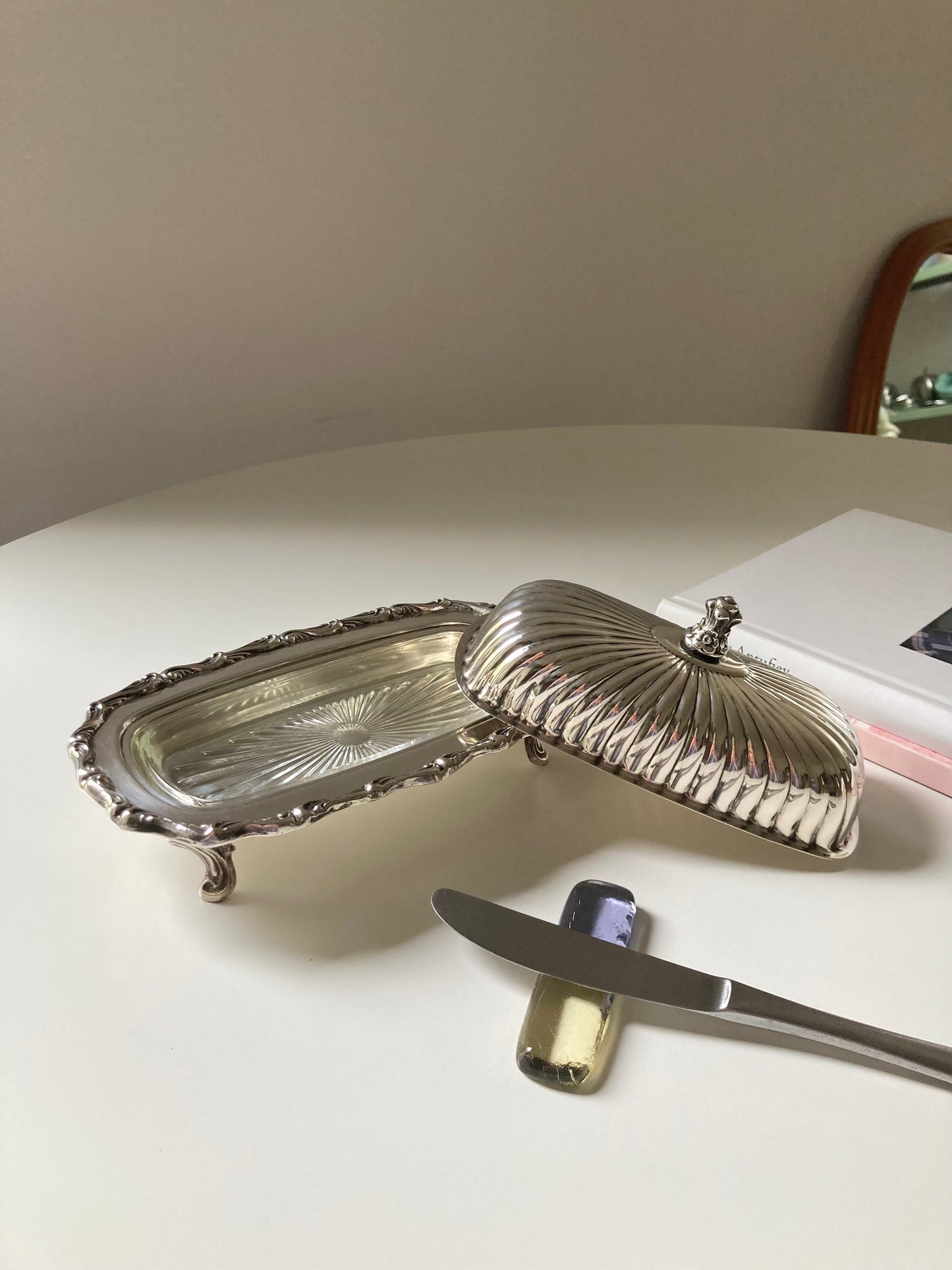 Burriera vintage placcata argento