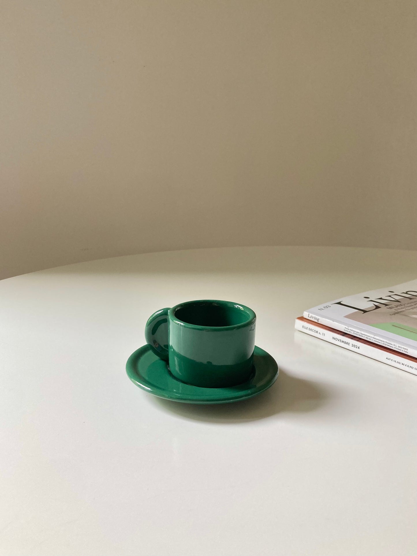Set 4 tazzine da caffè rosse e verdi