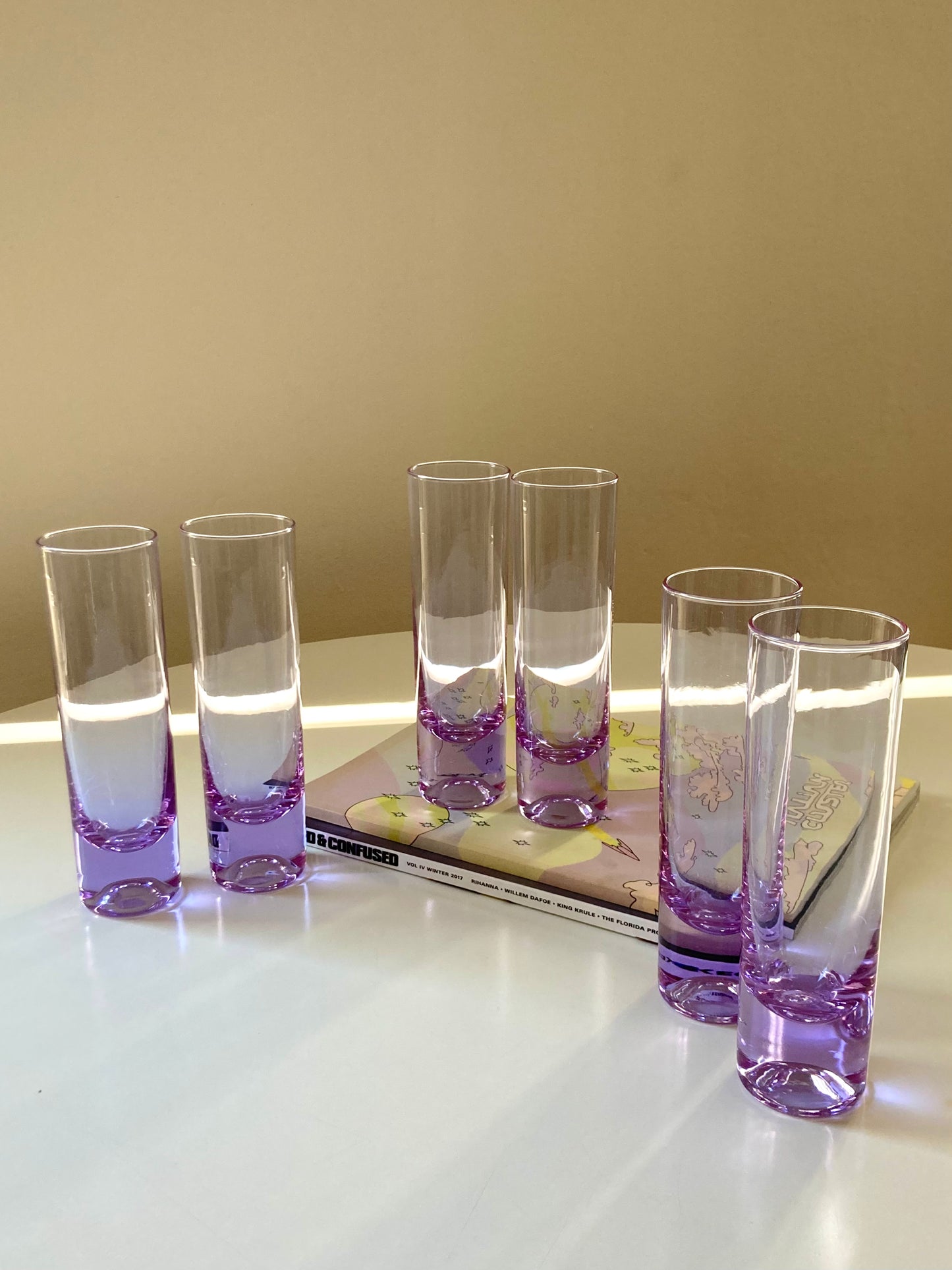 Set of 6 tall long drink glasses