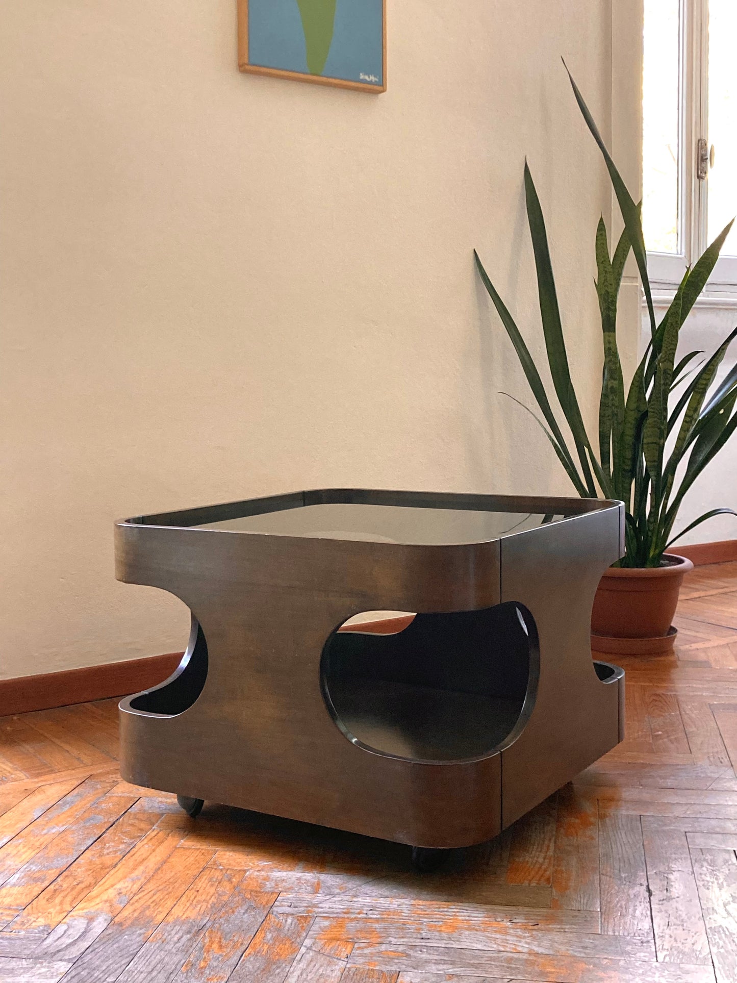 Vintage space age square coffee table