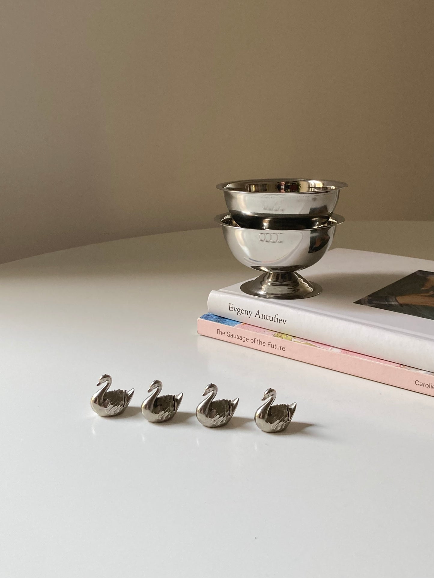 Set 4 segnaposto a forma di cigno