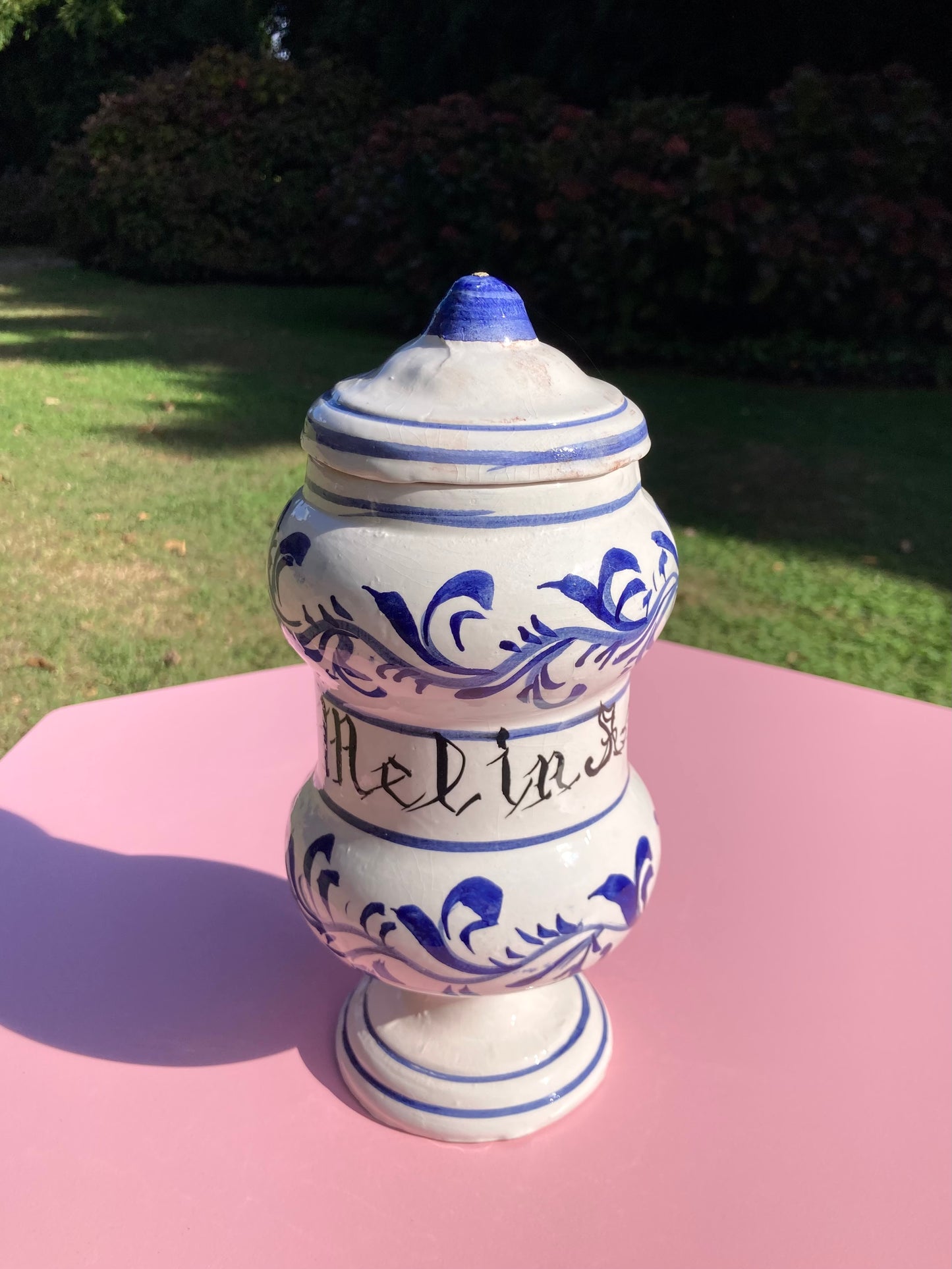 Barattolo da farmacia dipinto a mano