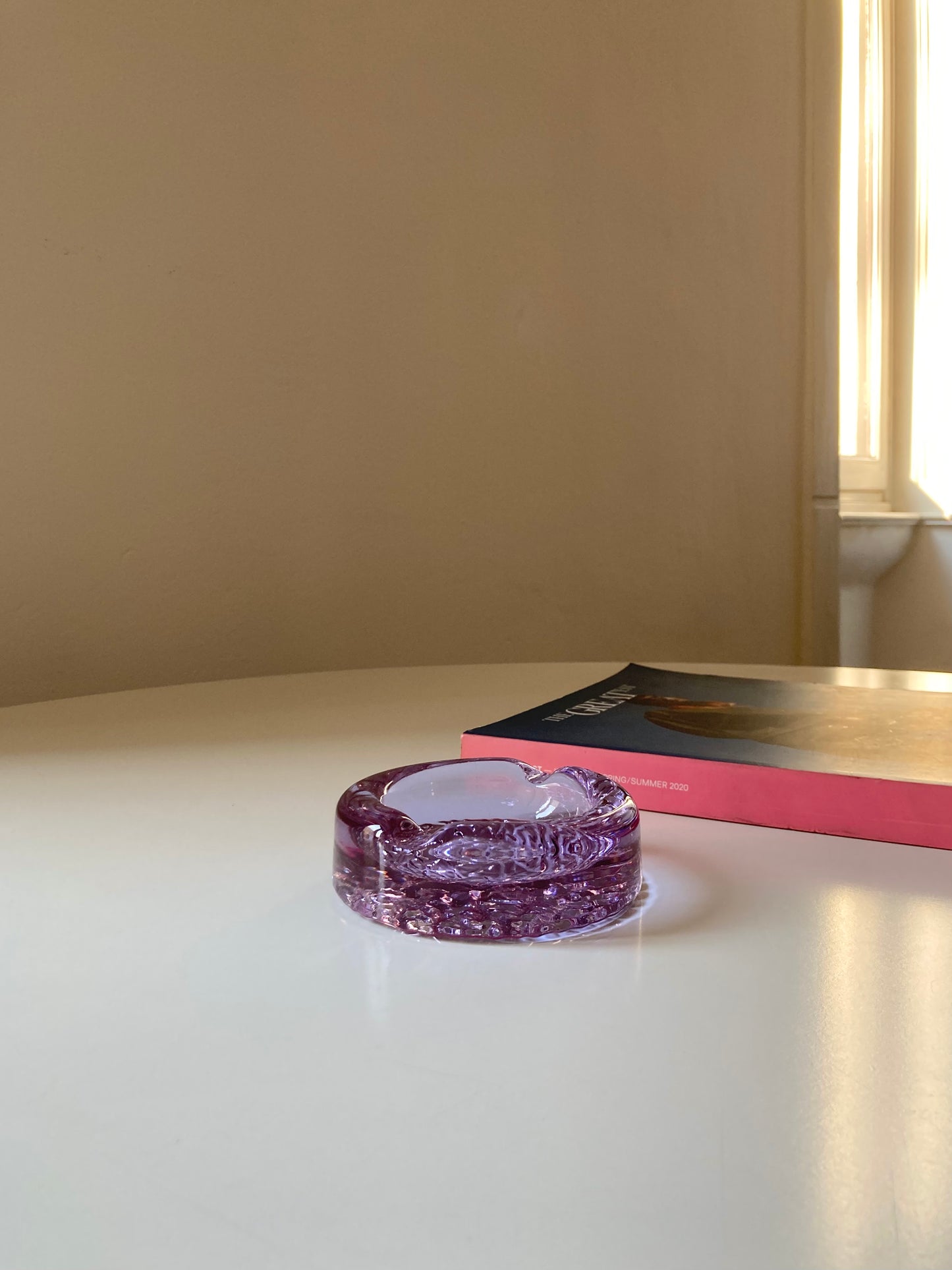 Alexandrite purple glass ashtray