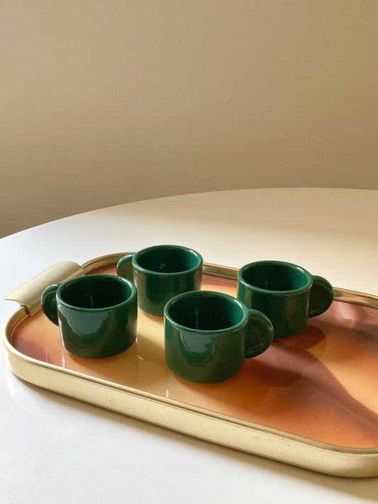 Set 4 tazzine da caffè inpilabili vintage