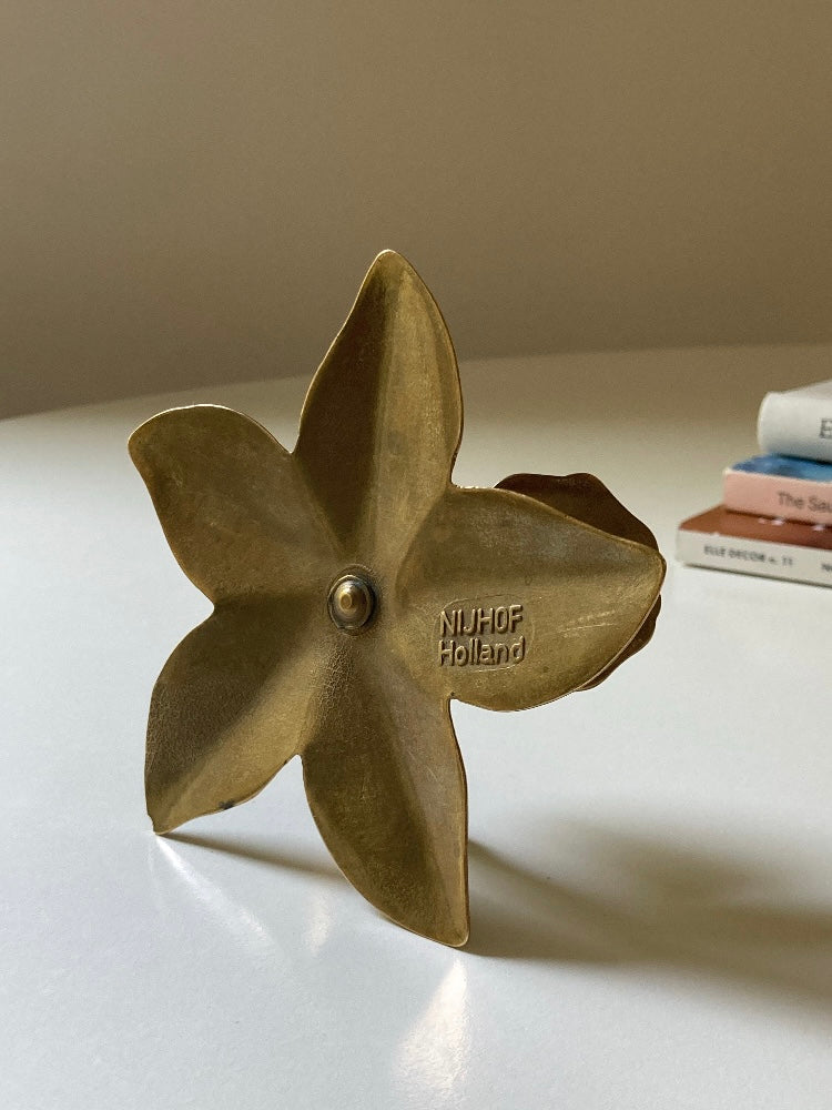 Portacandele a fiore in ottone