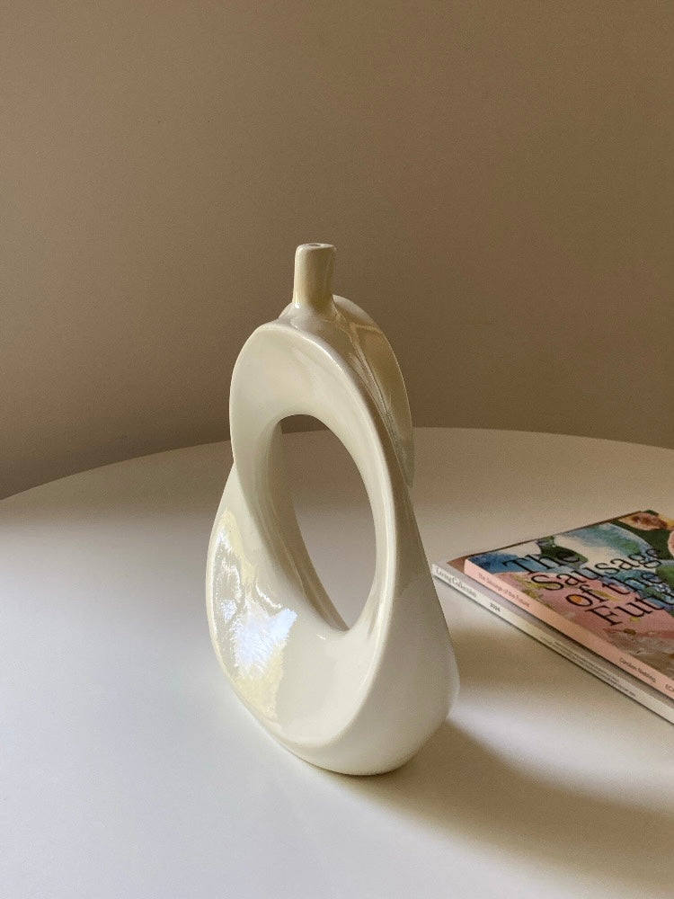 Grande vaso bianco in ceramica