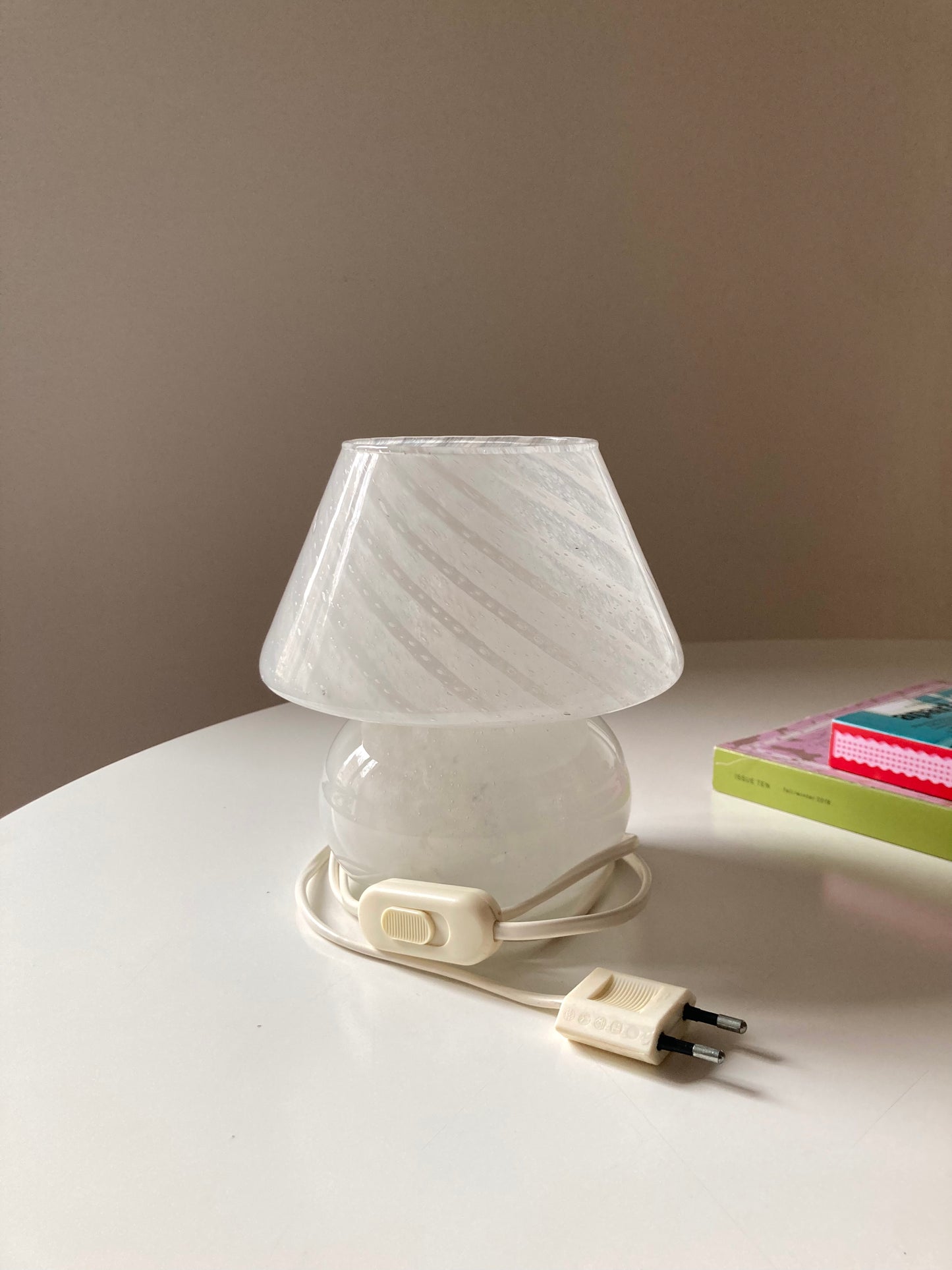 Vintage white mushroom lamp