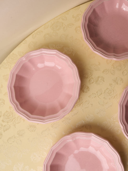 Set of 4 pink French ceramic bowls