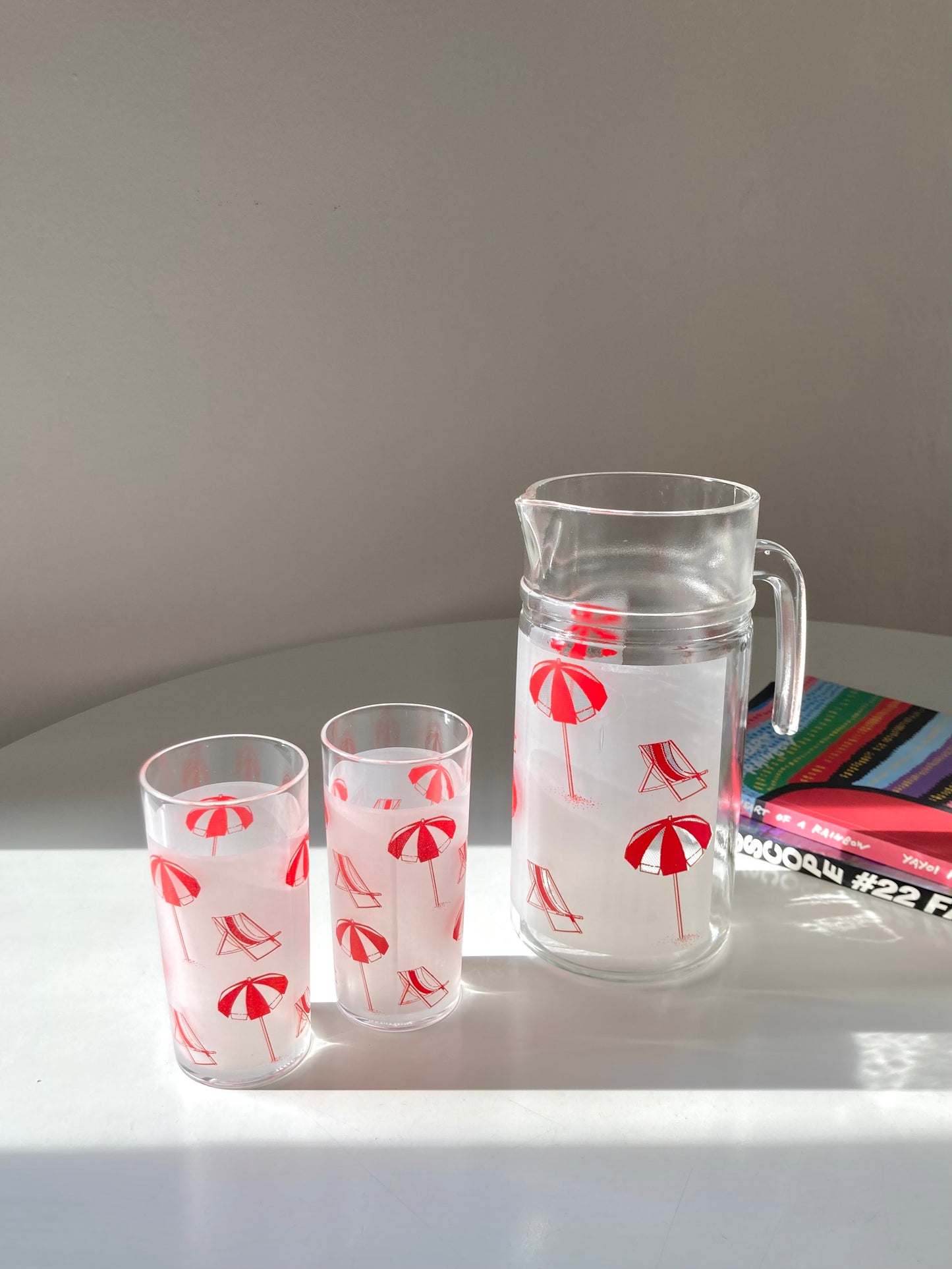 Set of 6 glasses with carafe