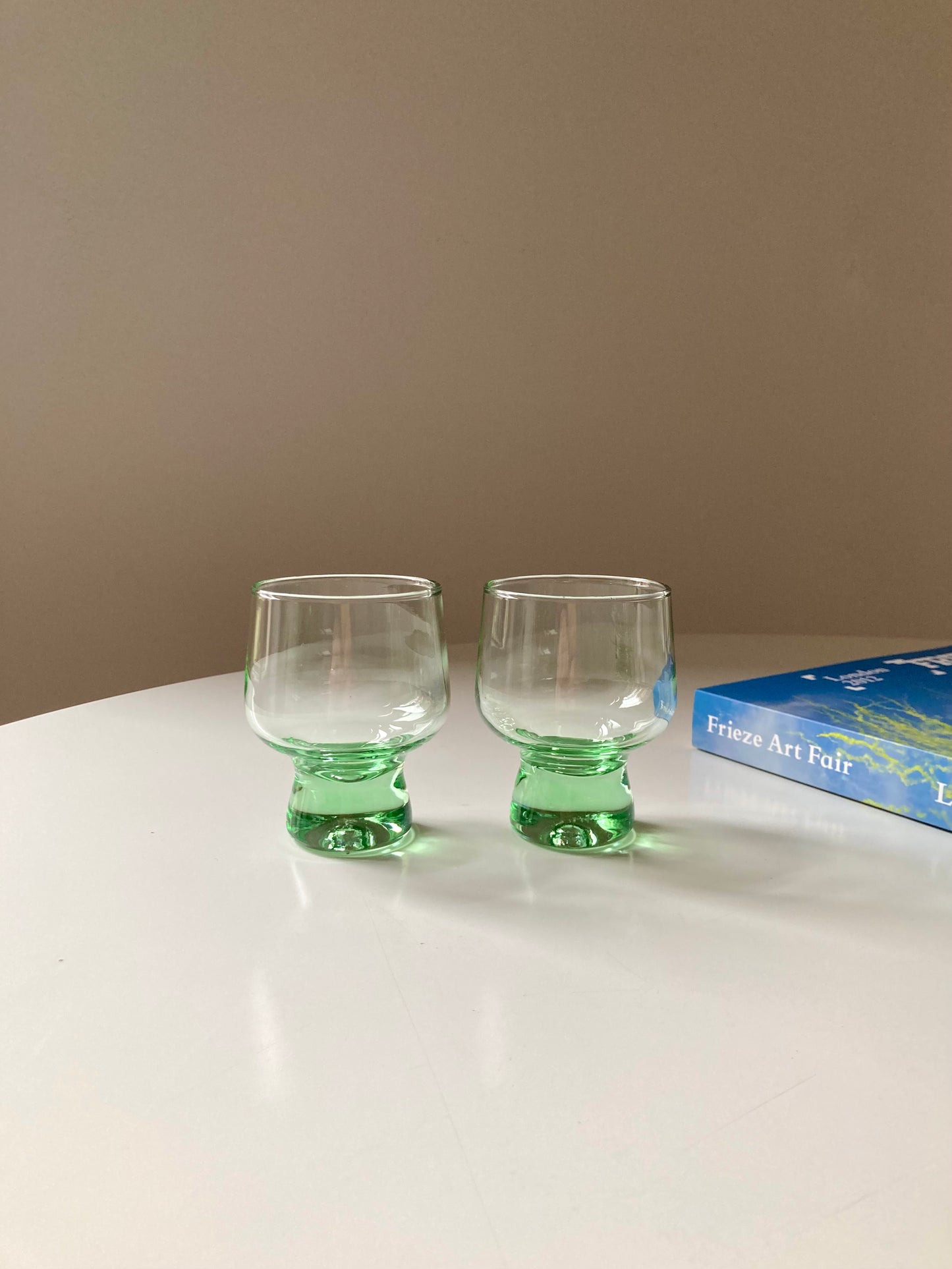 Set of 6 vintage green glasses