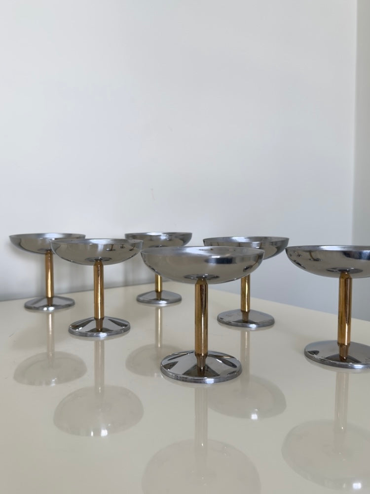 Rosetta ~ Set 6 coppe con stelo dorato