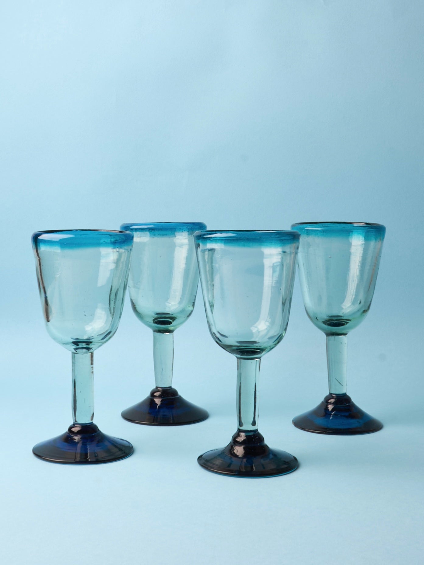 Set of 4 large handmade glasses