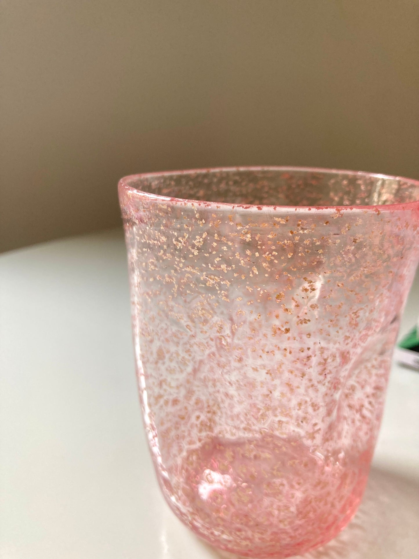 Set di goti veneziani rosa con glitter oro