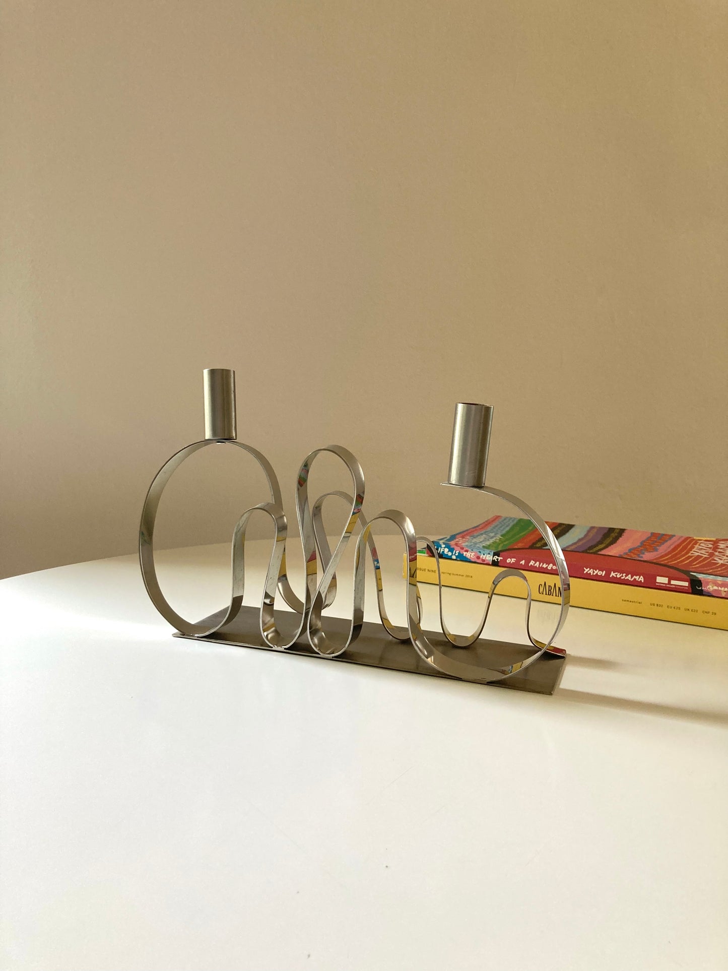 Handmade metal candle holder