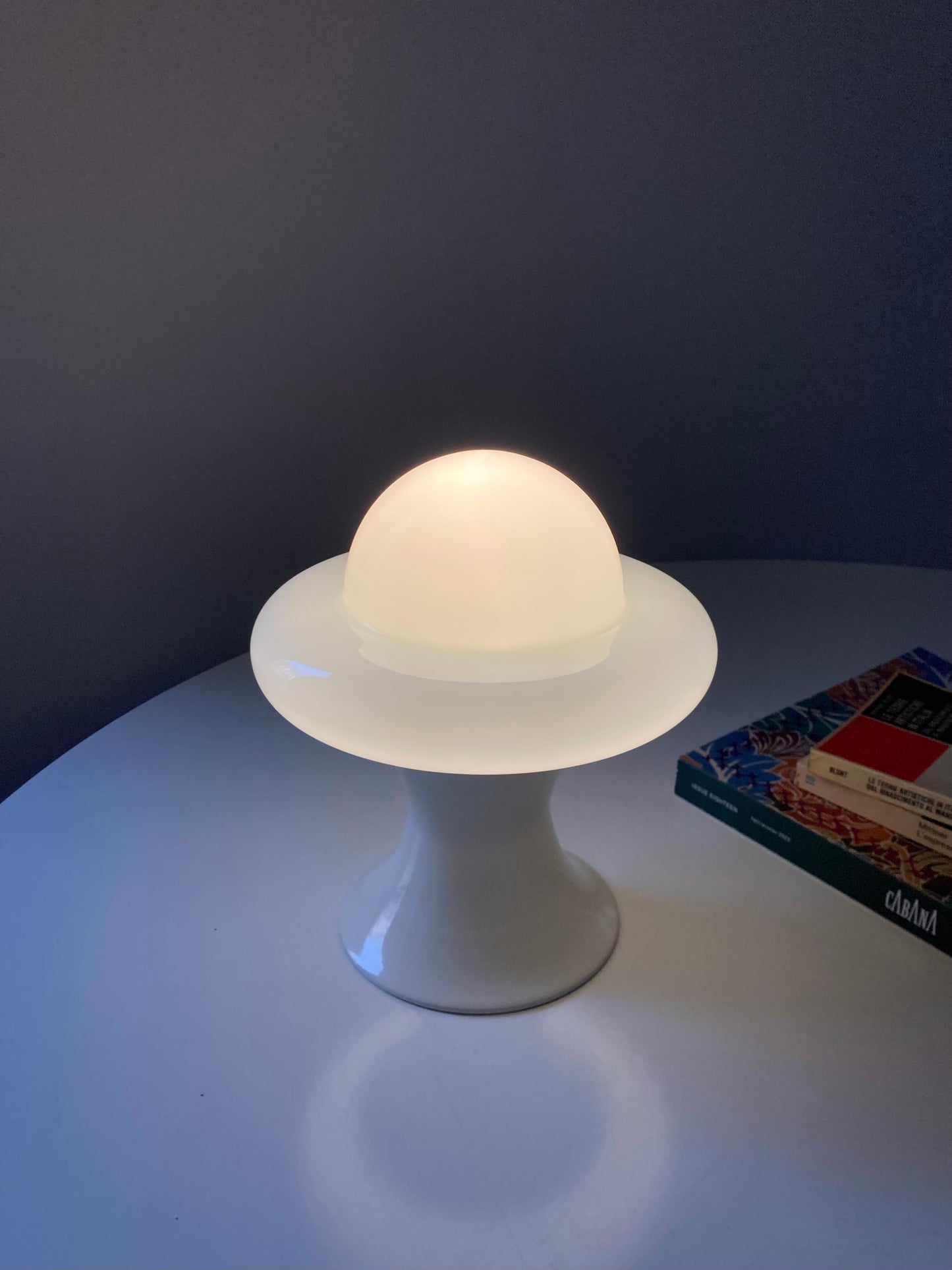 Vintage white UFO space age lamp