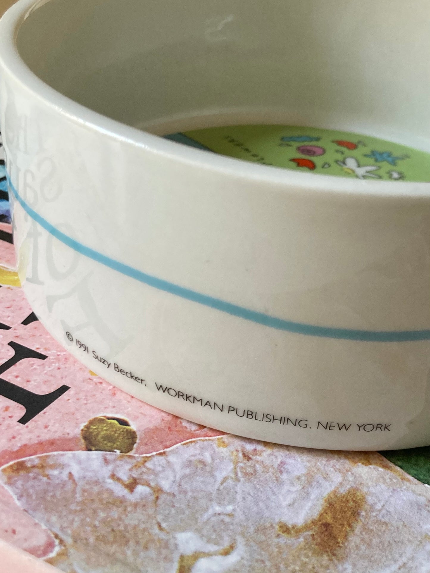 Illustrated ceramic cat bowl