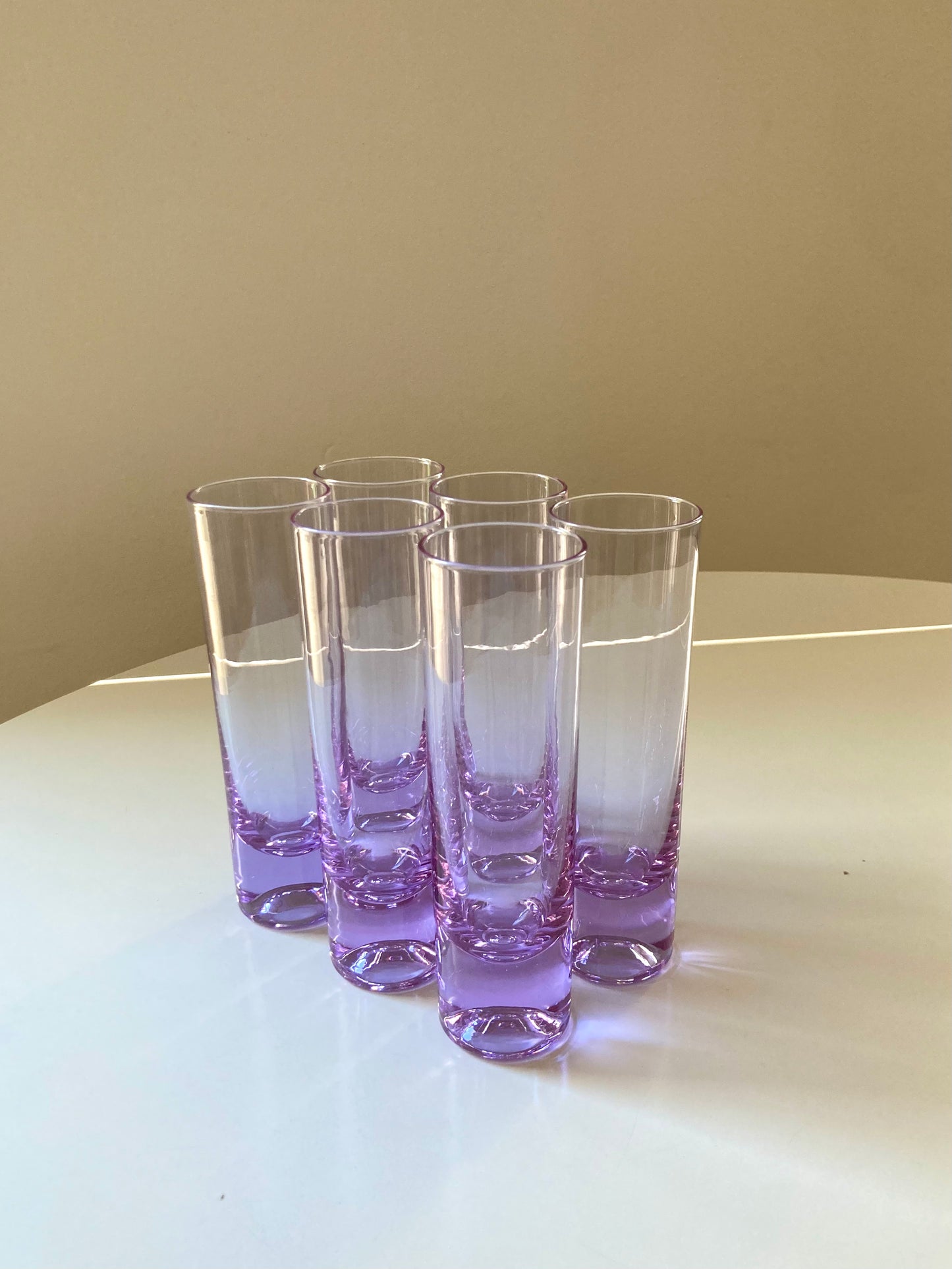 Set of 6 tall long drink glasses