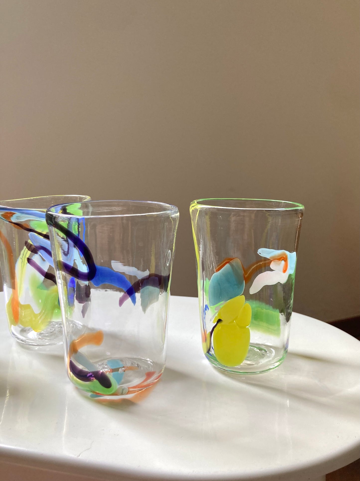 Set of 4 handmade Murano glasses