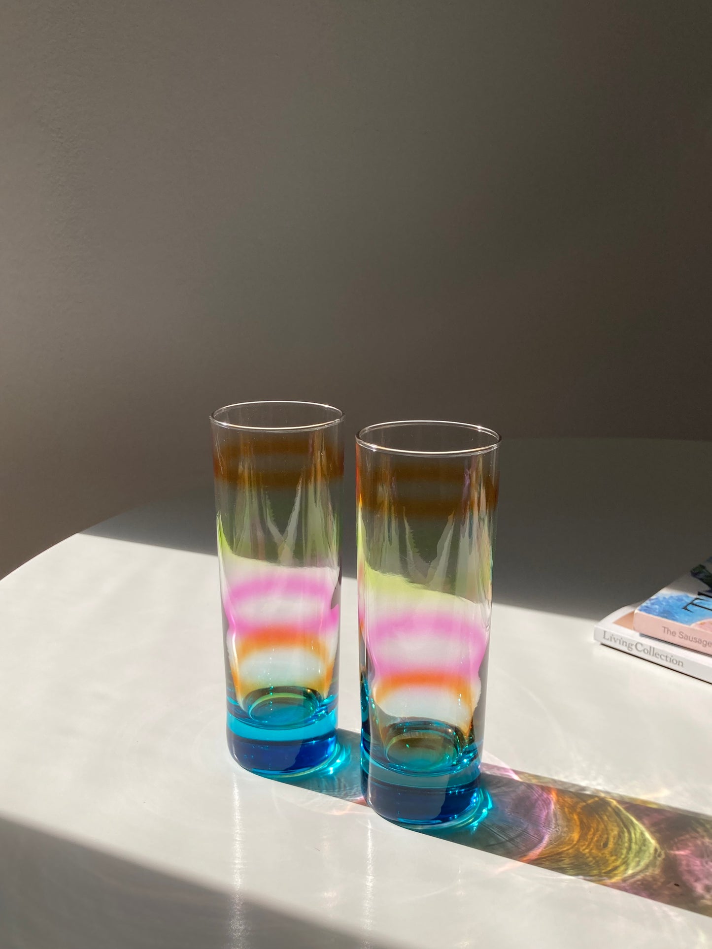 Set di 4 bicchieri alti colorati