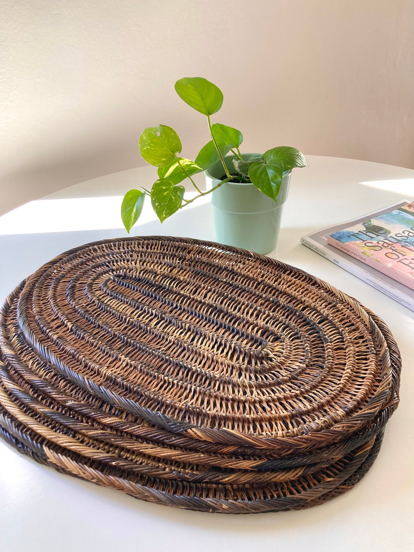 Set of 6 wicker placemats