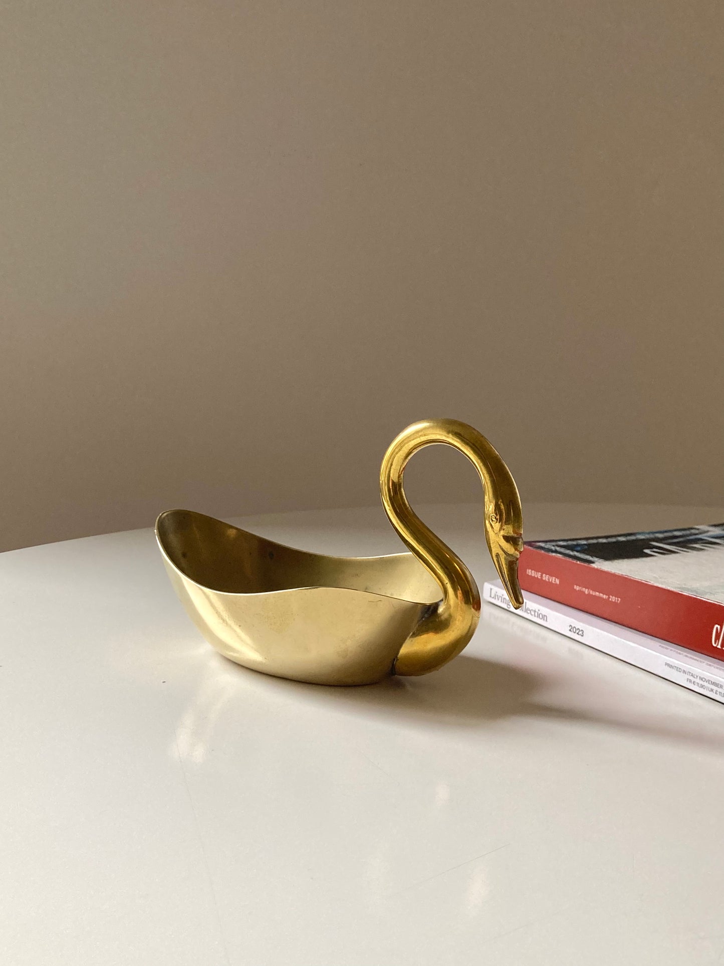 Brass swan-shaped bowl