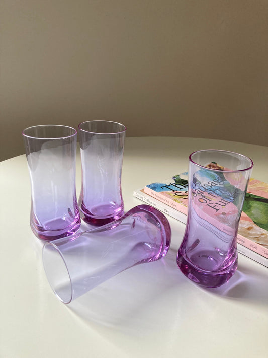 Set 4 bicchieri alti in vetro alessandrite