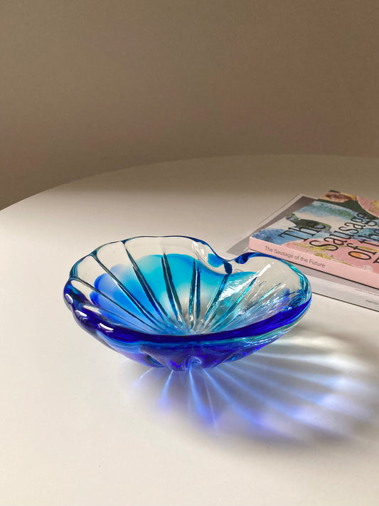 Ciotola posacenere in vetro blu
