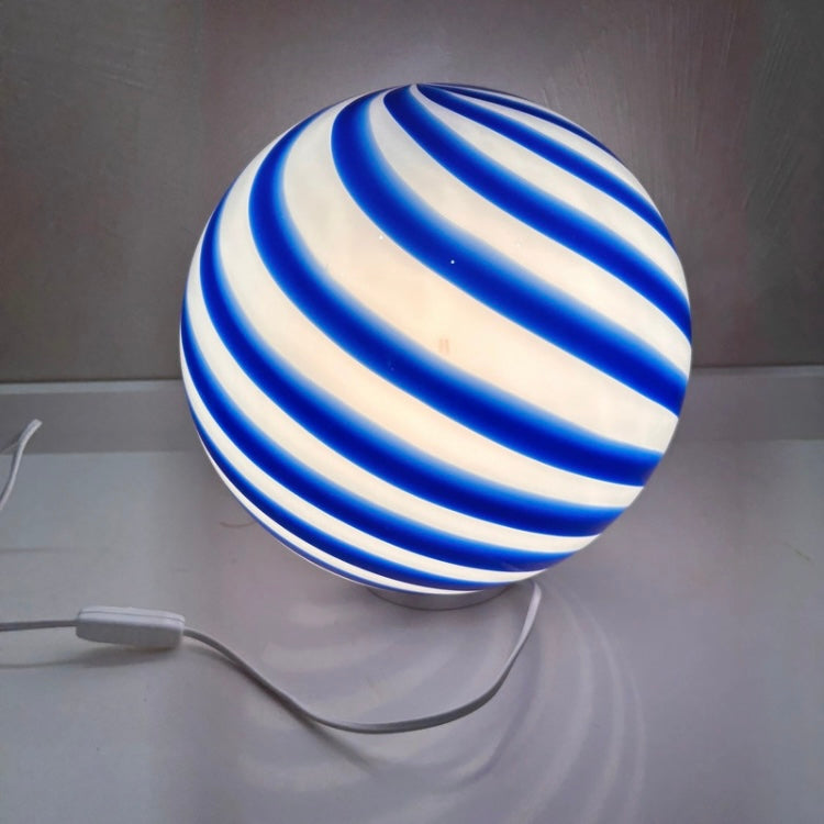 Lampe sphérique spirale bleue